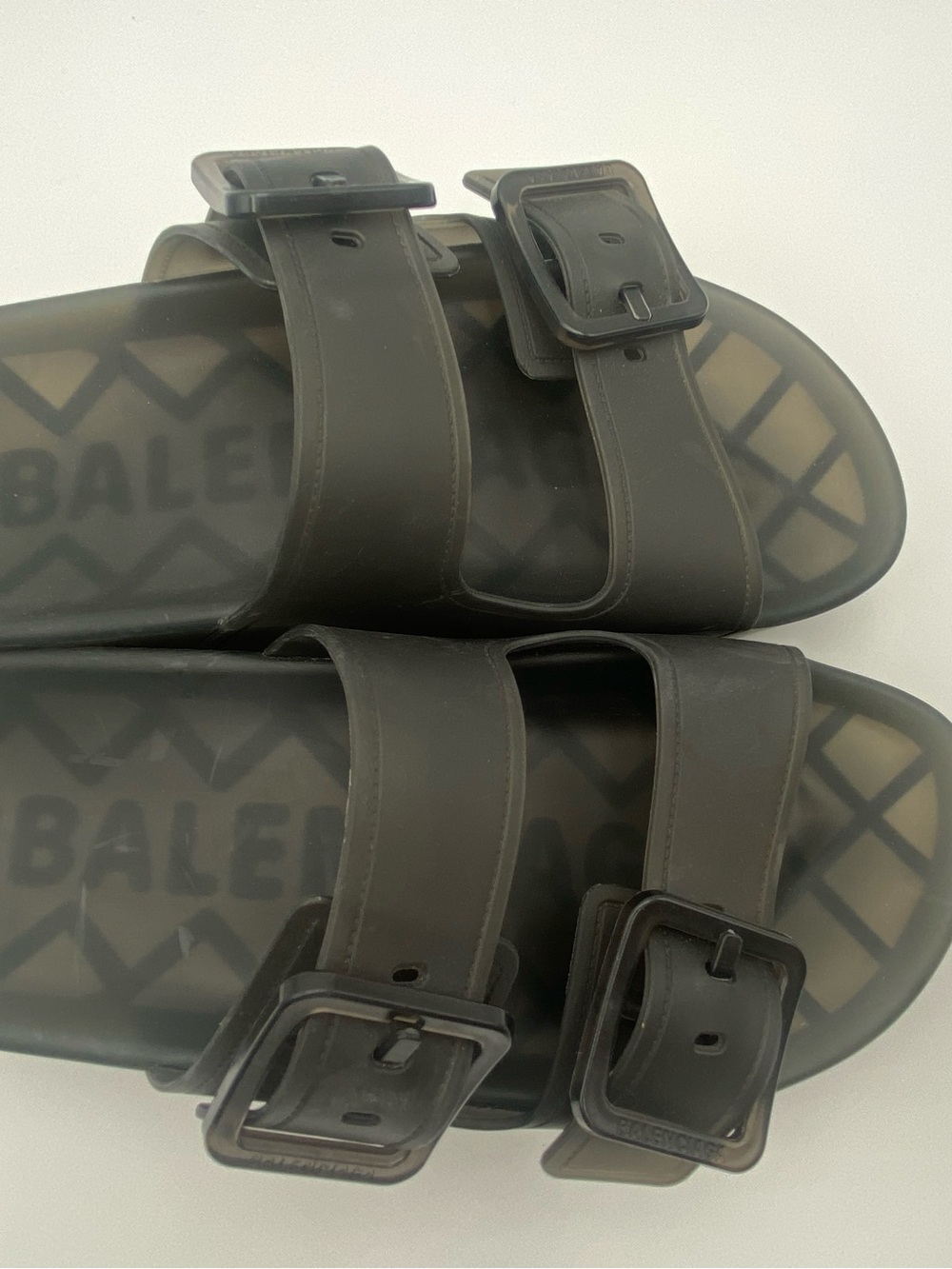 Balenciaga Black Platform Double-Buckle Slide Sandals - Picture 15 of 15